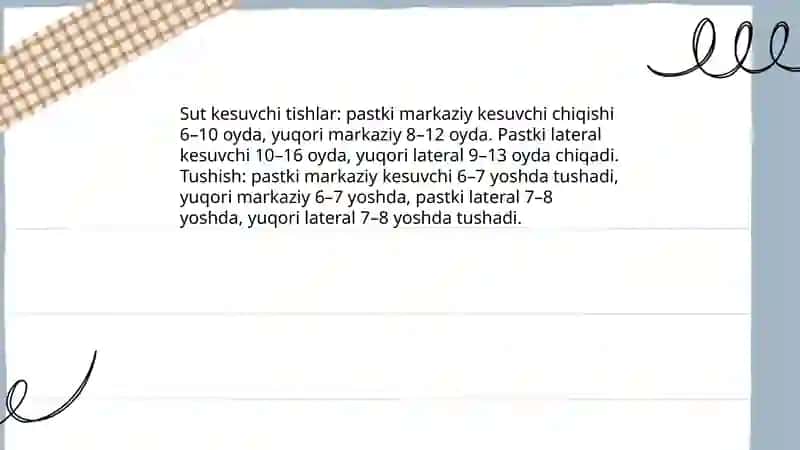 Sut tishlari chiqish va tushish muddatlari 4