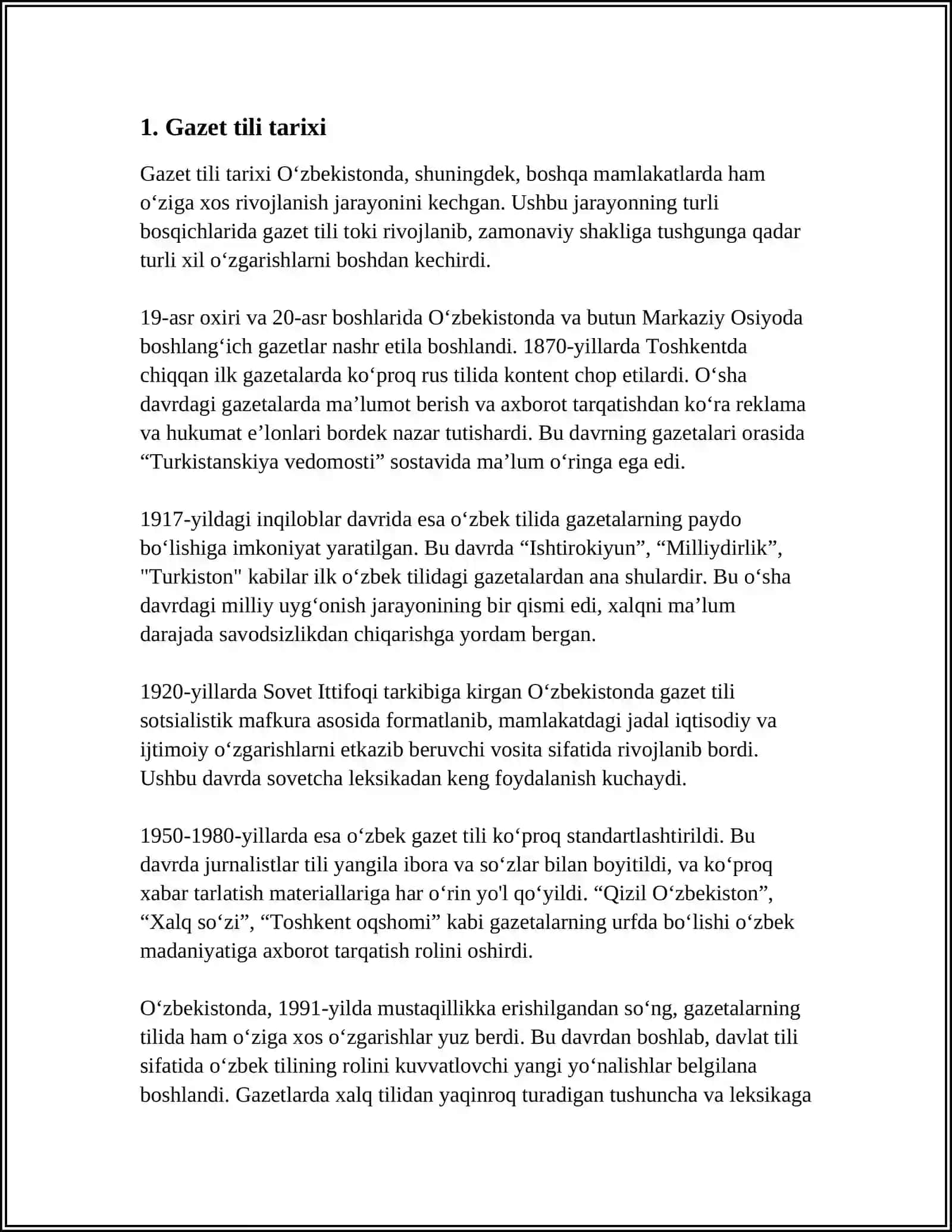 GAZET TILI VA USLUBINI O‘RGANISH 4
