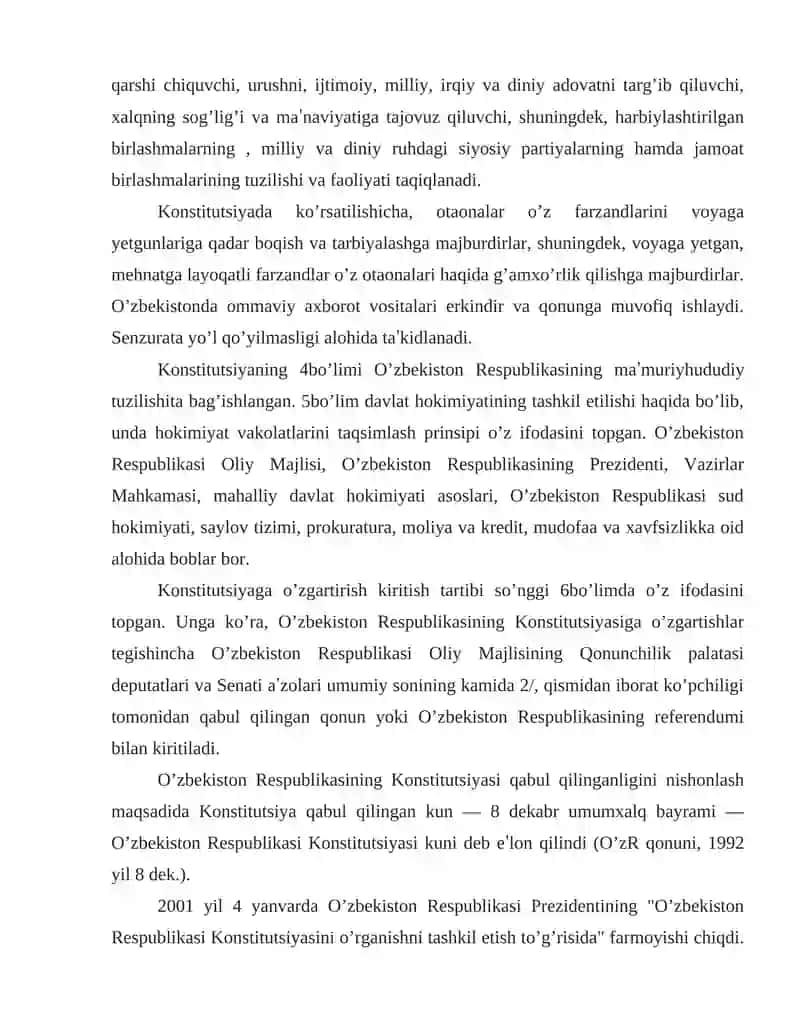 O‘zbekiston Respublikasi Konstitutsiyasi 4