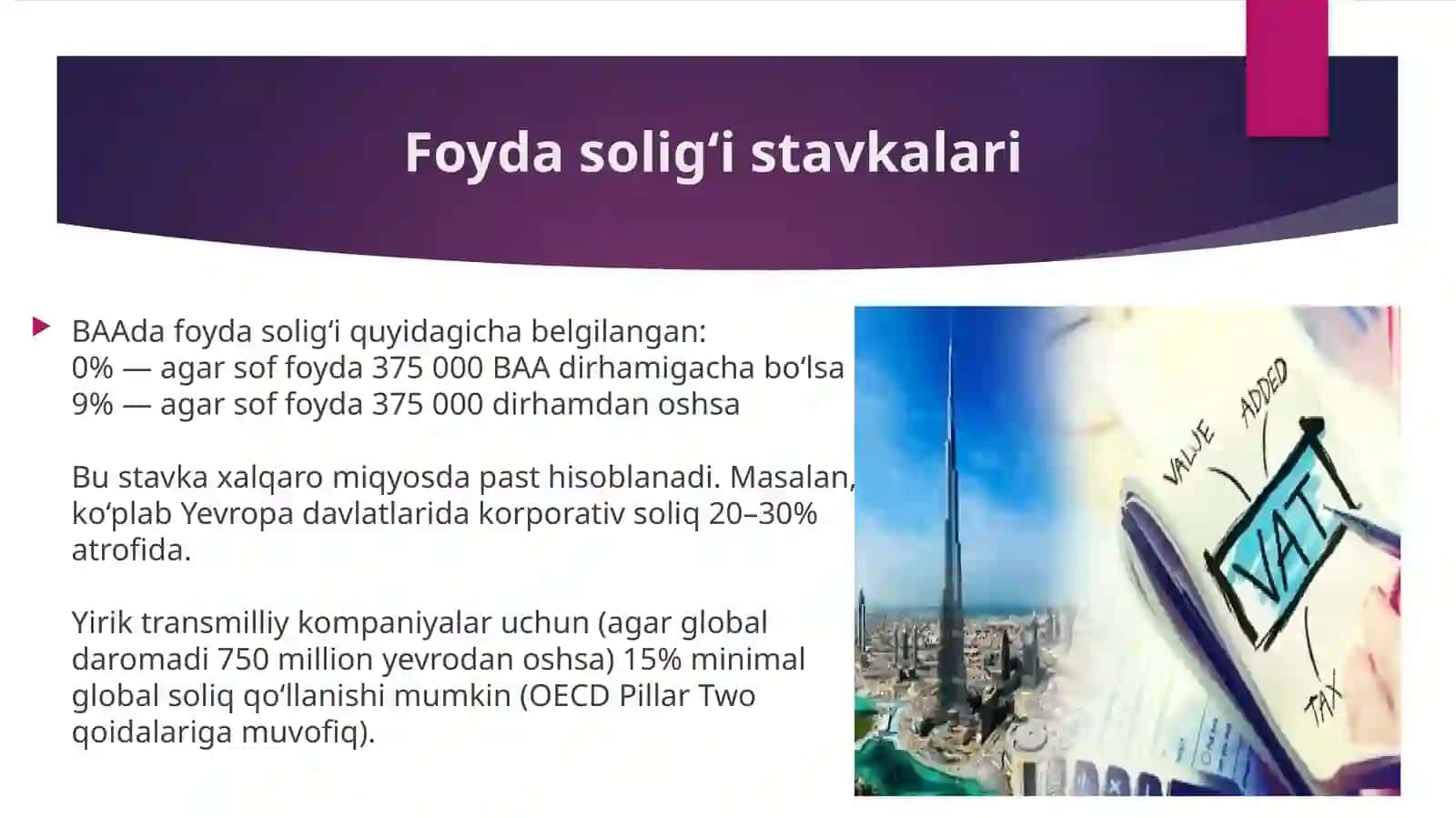Birlashgan Arab Amirliklarida foyda solig‘i 4
