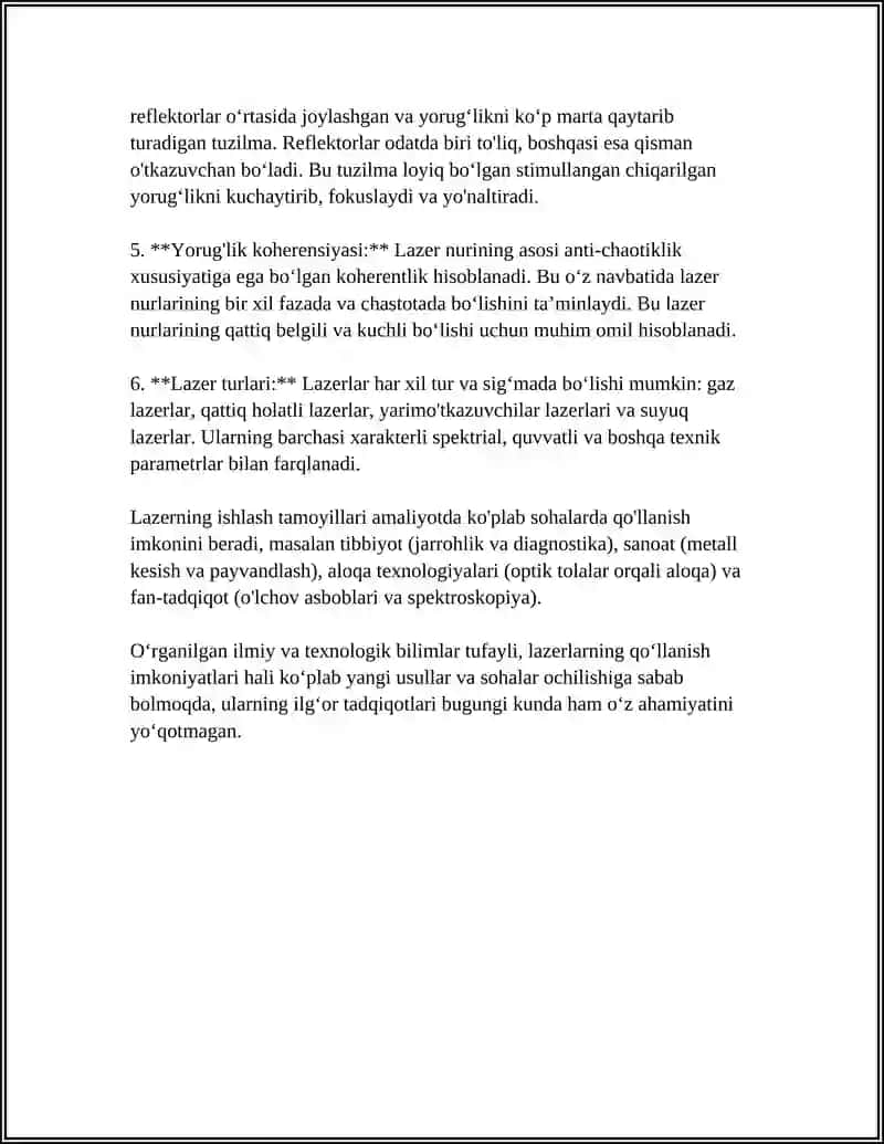 OPTIK KVANT GENERATORLAR (LAZERLAR) 4