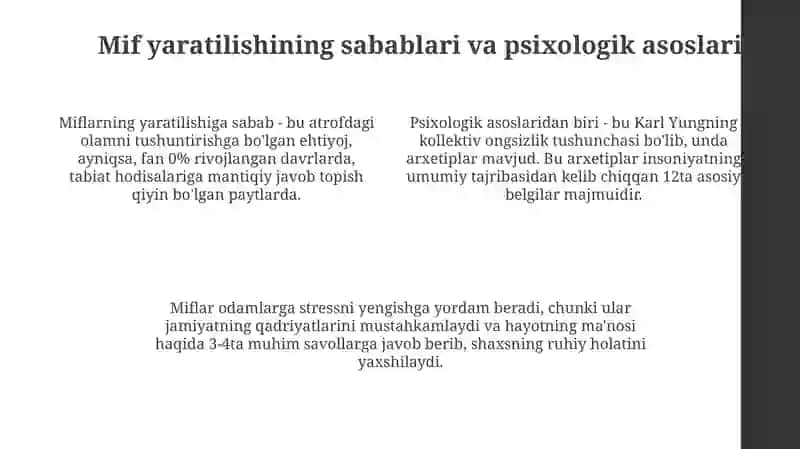 Miflarning kelib chiqishi va turlari 4