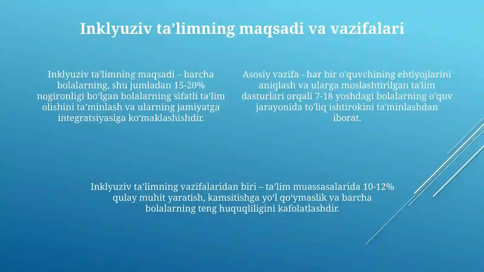 Inklyuziv ta‘lim predmeti'maqsadcavazifalari 4