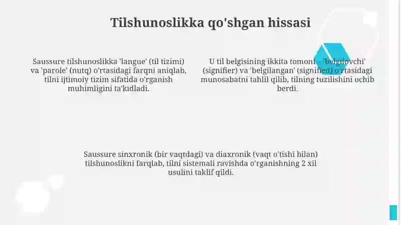 Ferdenand D Sosyur ta'limoti va strukturasi 4
