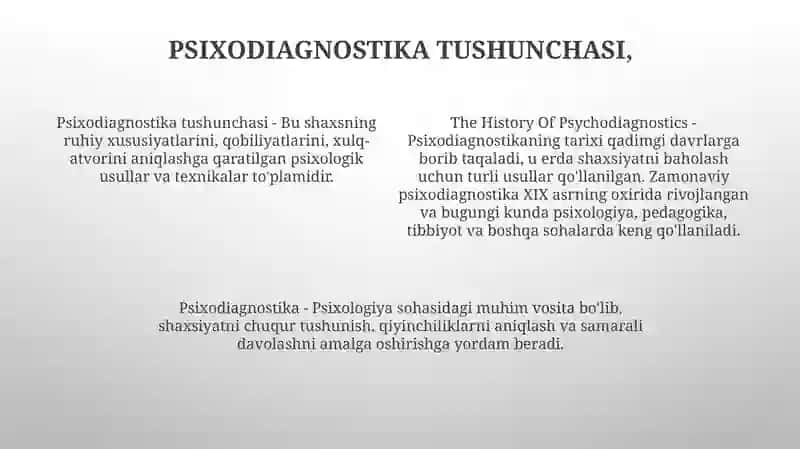 Psixodianostika Fanining Tarixi 4