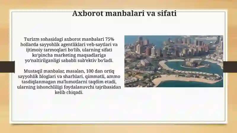 Turizm axborotining ta'rifi va turlari 4
