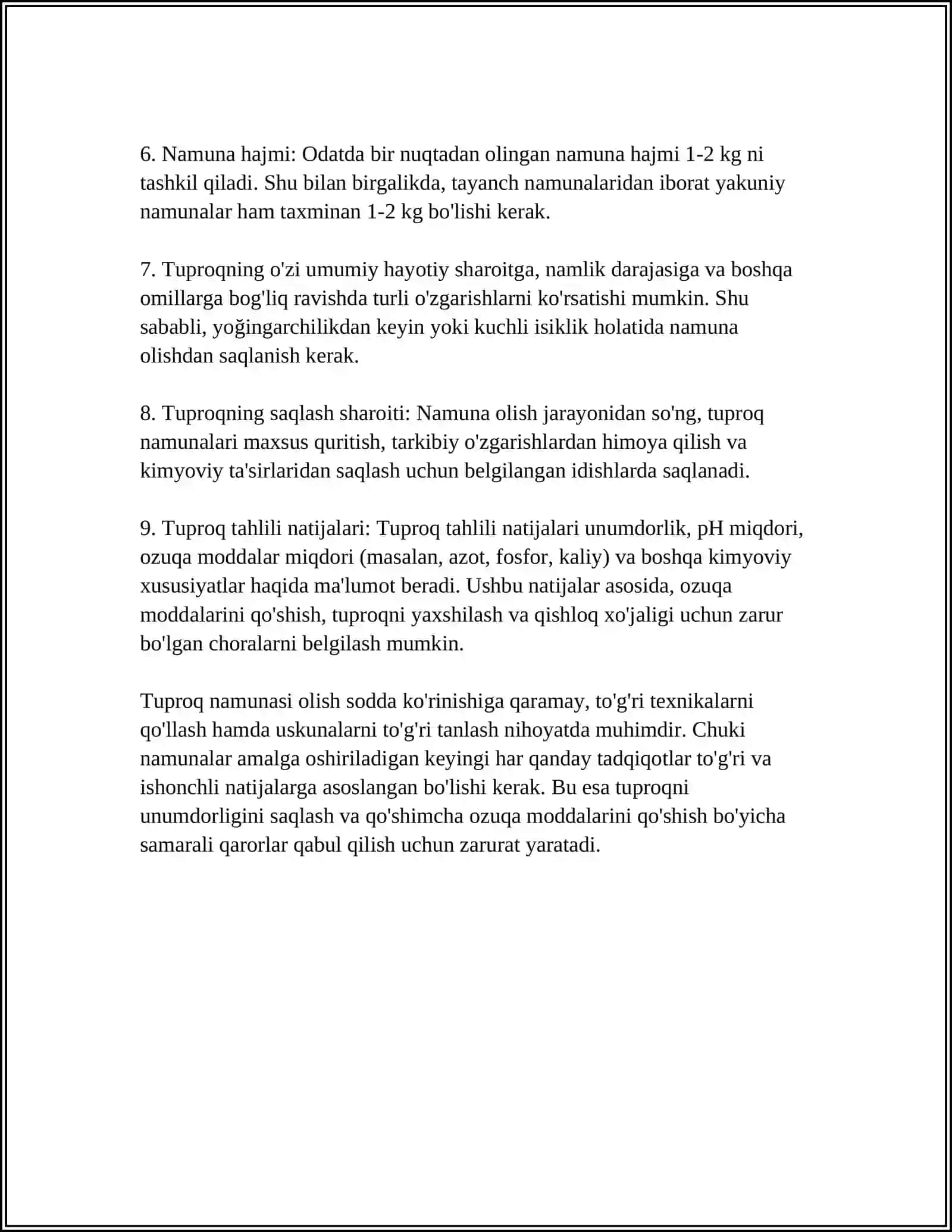 Tuproq Namunasi Olish Tartibi 4
