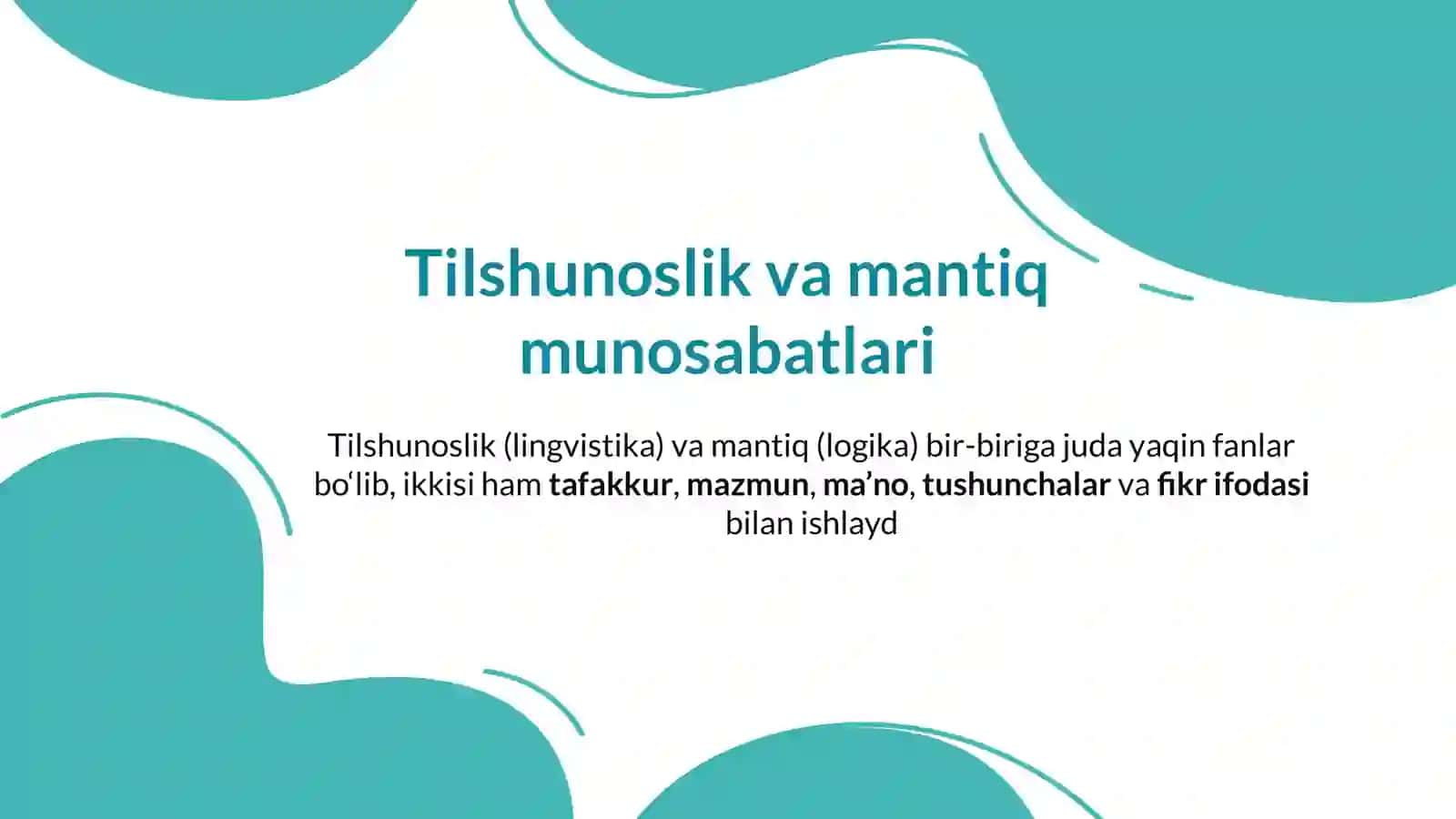 Tilshunoslik va mantiq munosabatlari 4