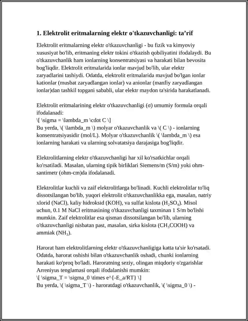 ELEKTROLIT ERITMALARNING ELEKTR OTKAZUVCHANLIGI 4