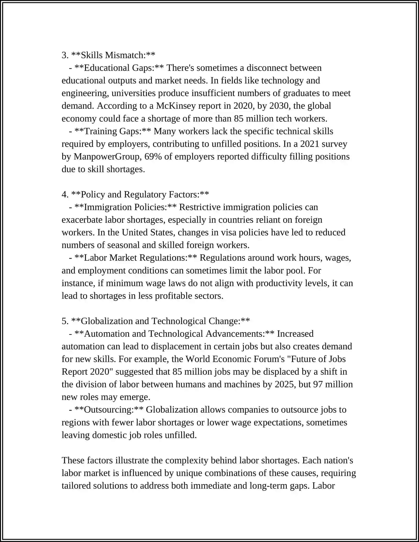 Causes of Labor Shortages 4