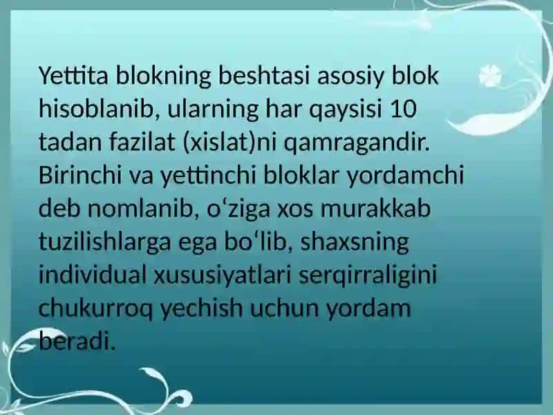 Komilinsonning Psixologik Tuzilmasi 4