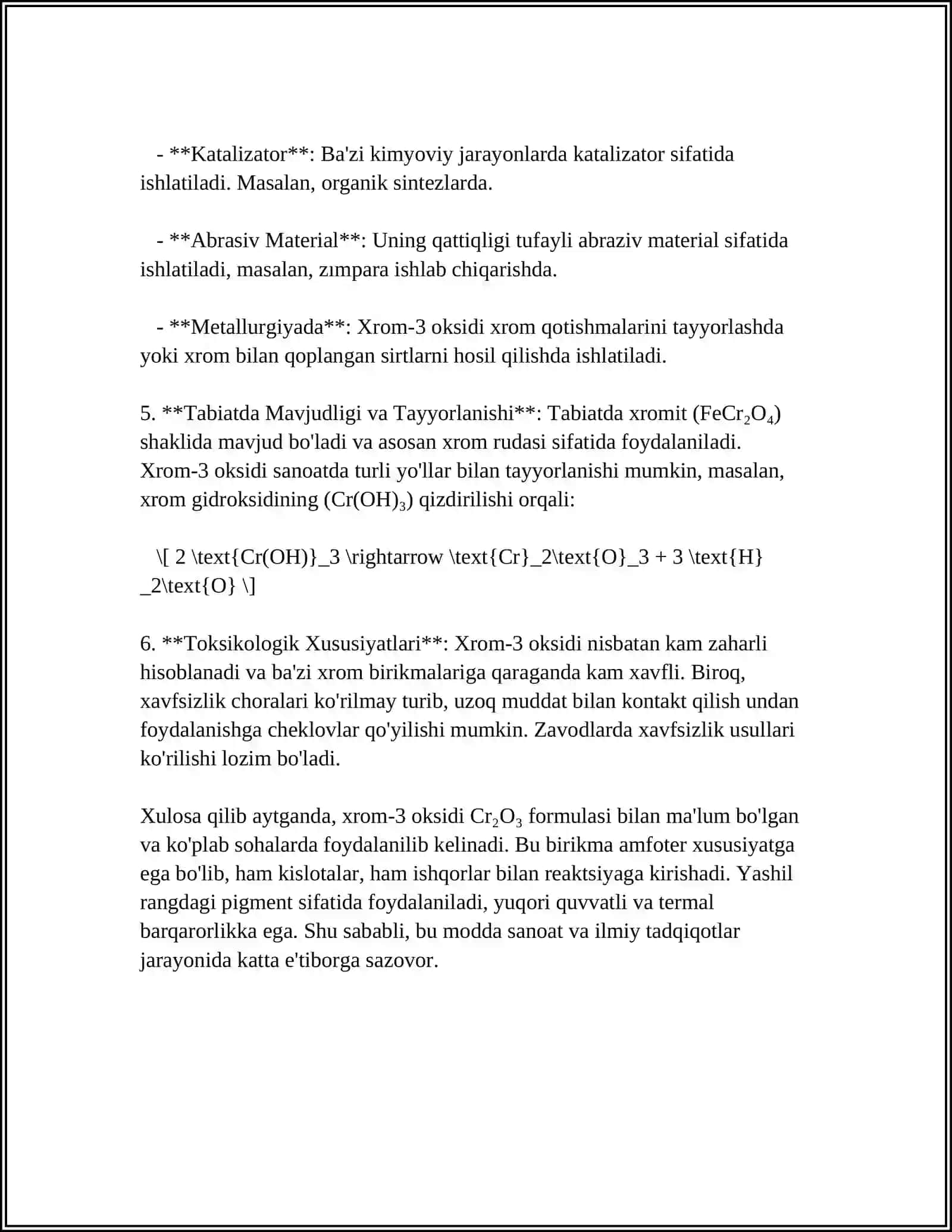 XROM 3 OKSIDINING OLINISHI VA XOSSALARI 4
