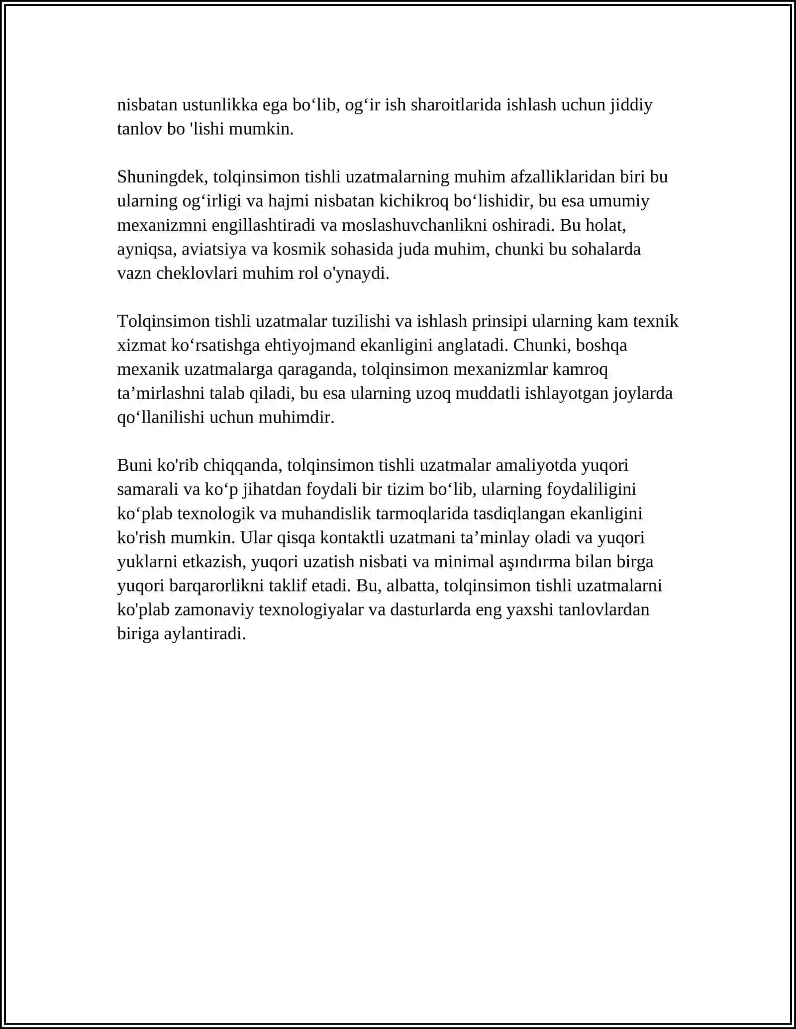 TOLQINSIMON TISHLI UZATMALAR 4
