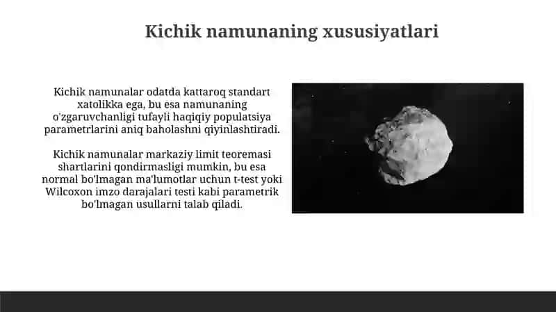 Kichik namunalar bilan ishlash: Usullar va xulosalar 4
