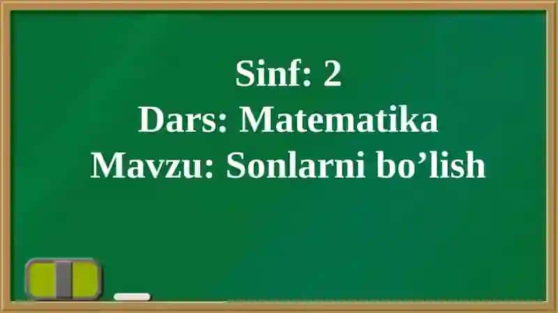 Sonlarnibo’lish 4