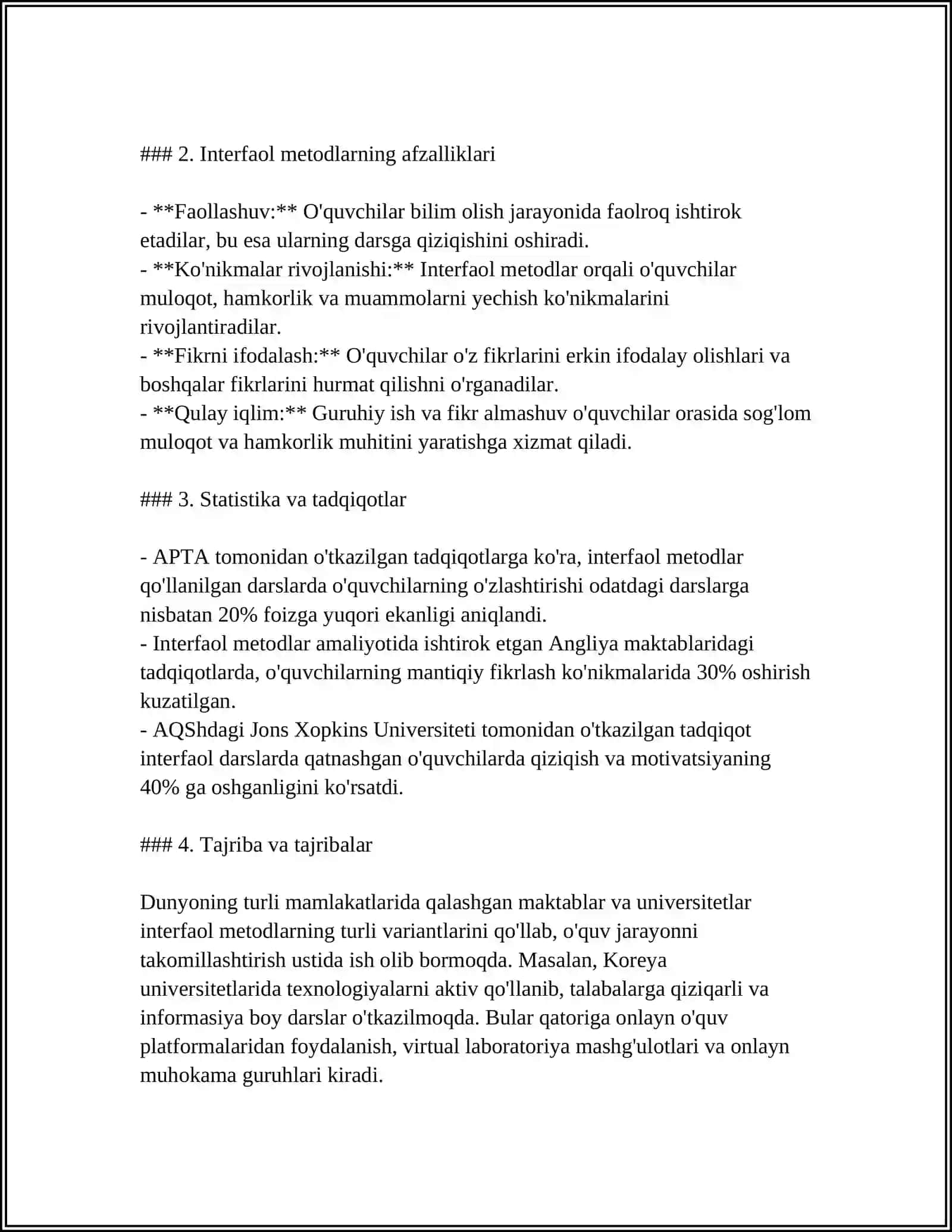 TA'LIM METODLARI VA VOSITALARI 4