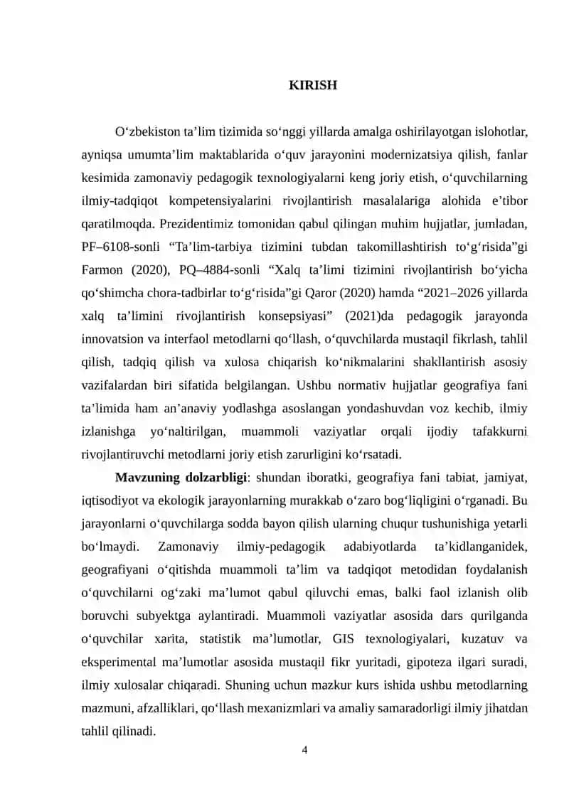 Geografiya darslarida muammoli ta‘lim va tadqiqot metodidan foydalanish 4
