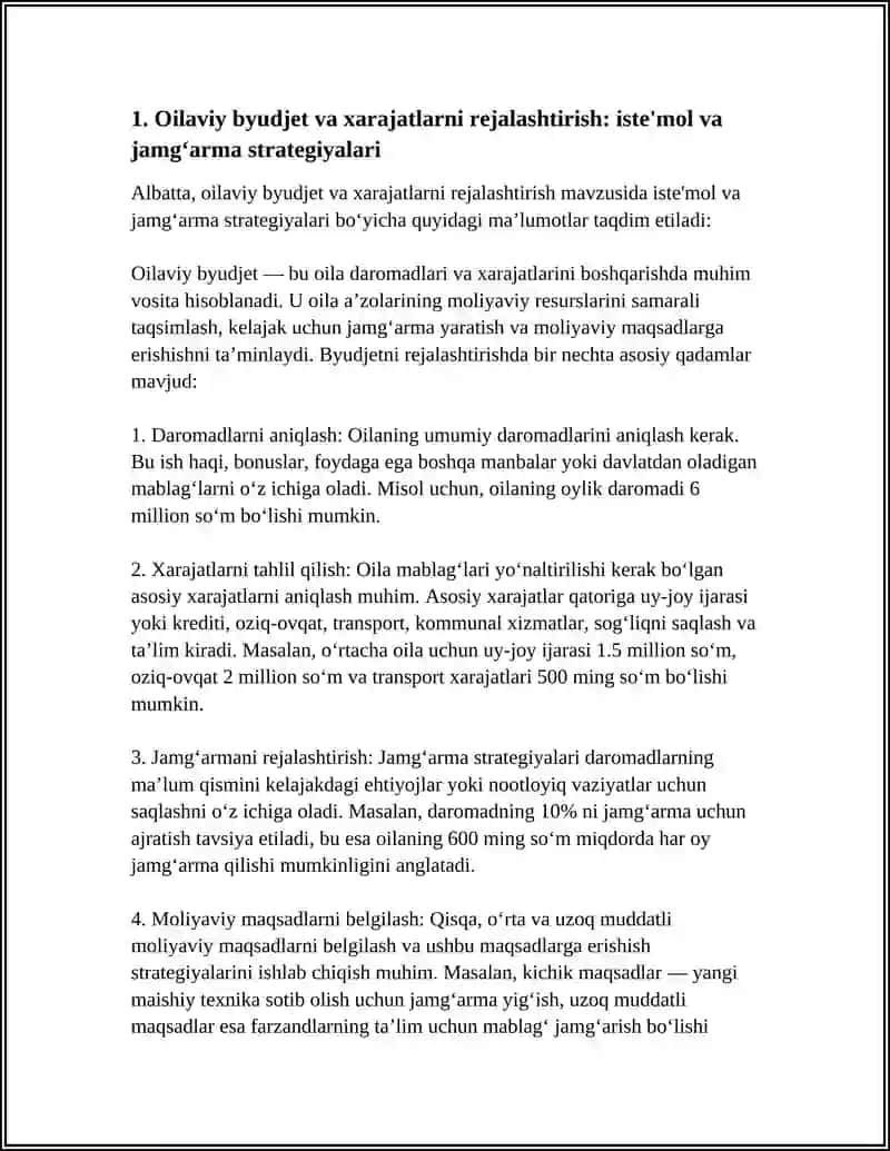ISTE’MOL, JAMG`ARMA VA INVESTITSIYALAR 4