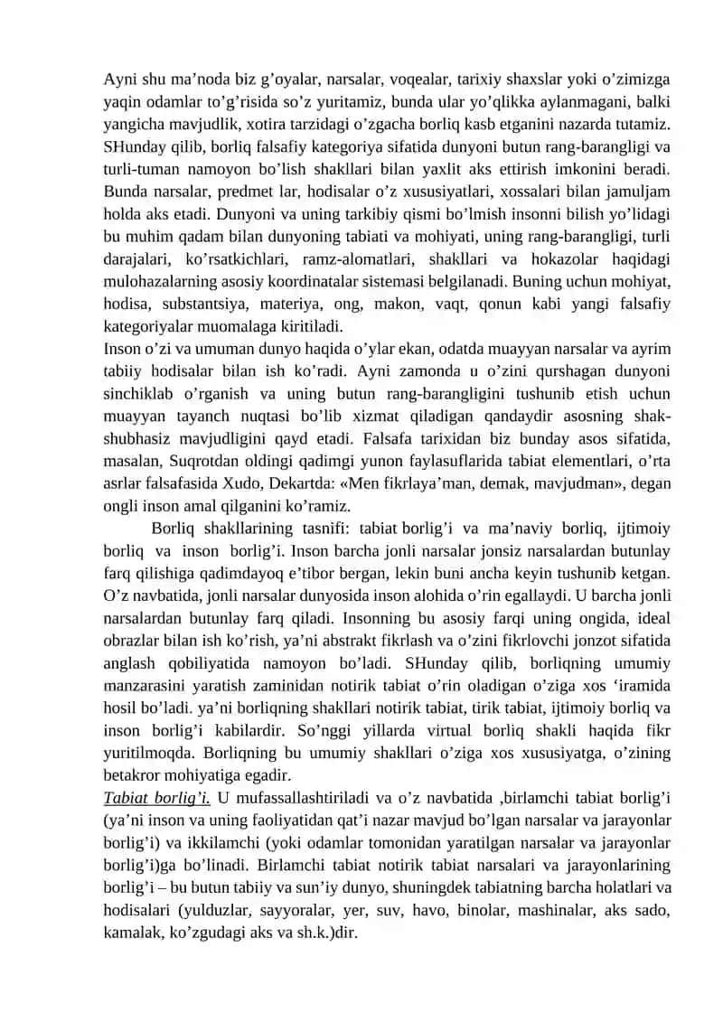 Borliq (ontologiya) va rivojlanish falsafasi 4