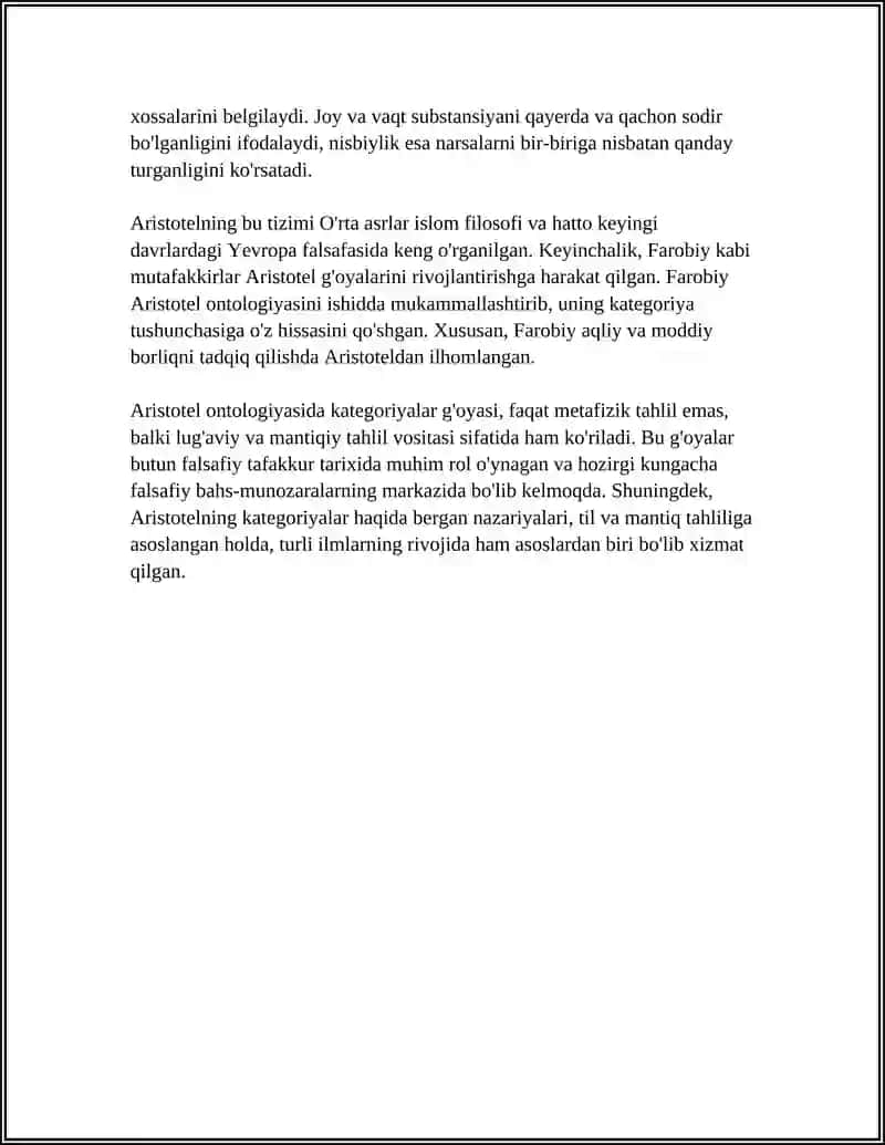 Aristotel ontologiyasida kategoriyalar 4