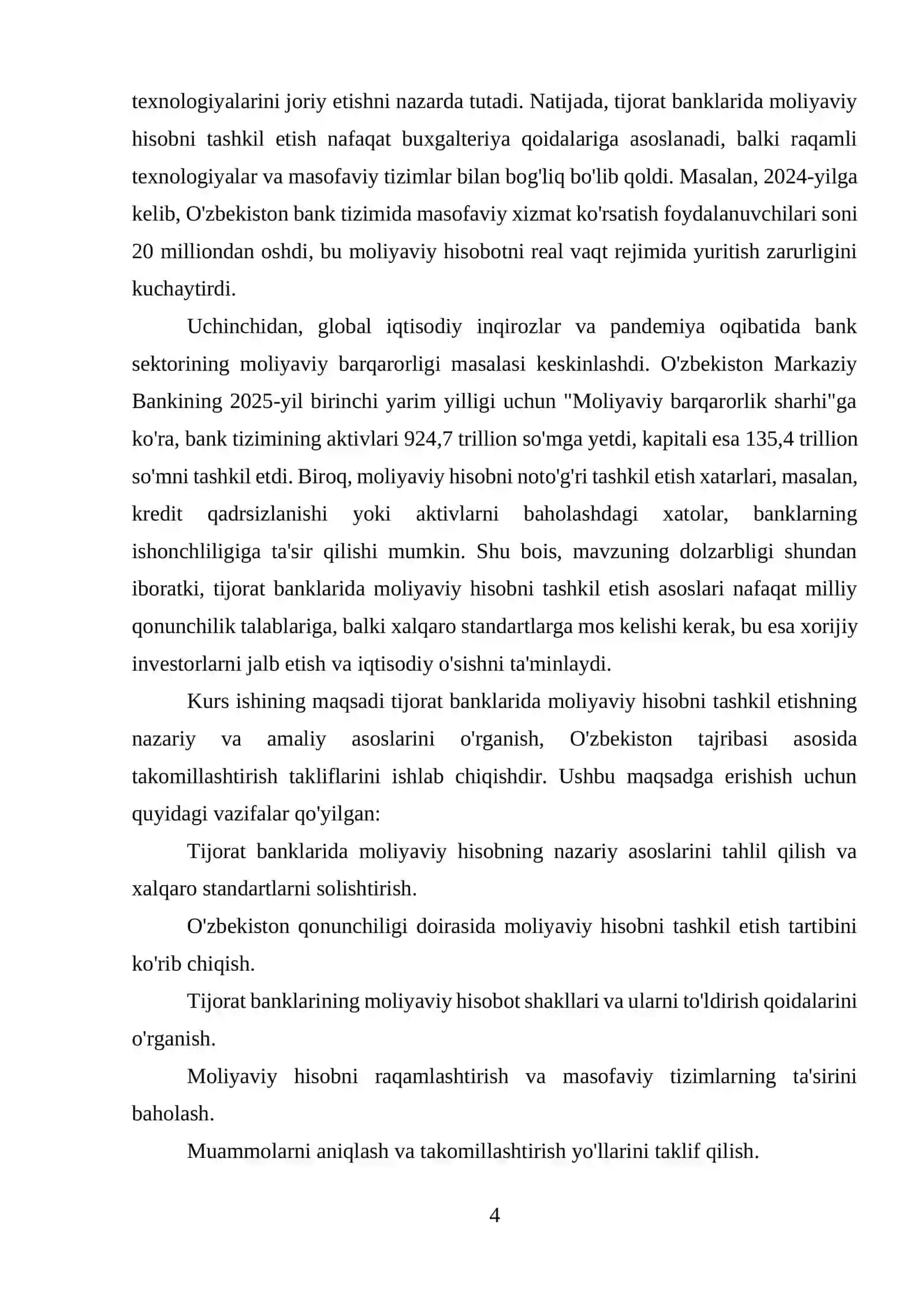 Tijorat banklarida moliyaviy hisobni tashkil etish asoslari 4