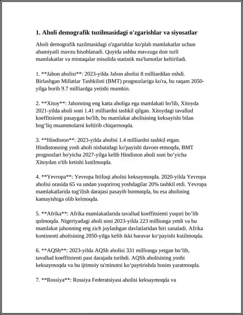 O‘ZBEKISTON RESPUBLIKASIDA IJTIMOIY SOHADAGI OʻZGARISHLAR 4