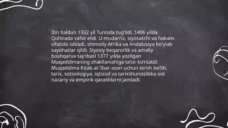 Ibn Xaldunning Muqaddima asari haqida 4