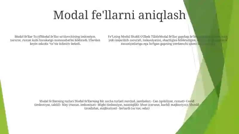 Oʻzbek Tilida FeʼLlarning Yasalishi 4