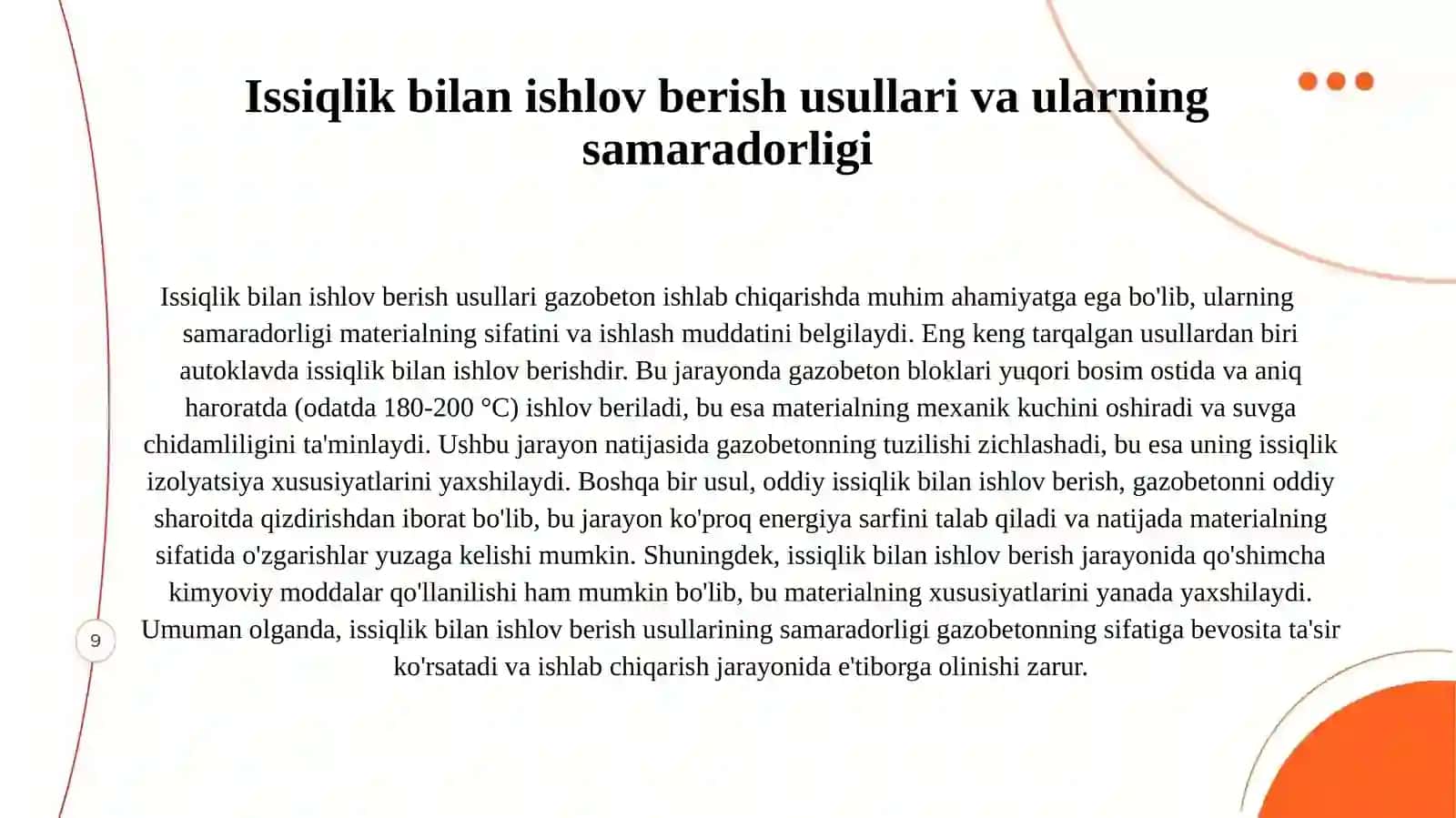 Gazobetonni Issiqlik bilan ishlov berish jarayoni 4