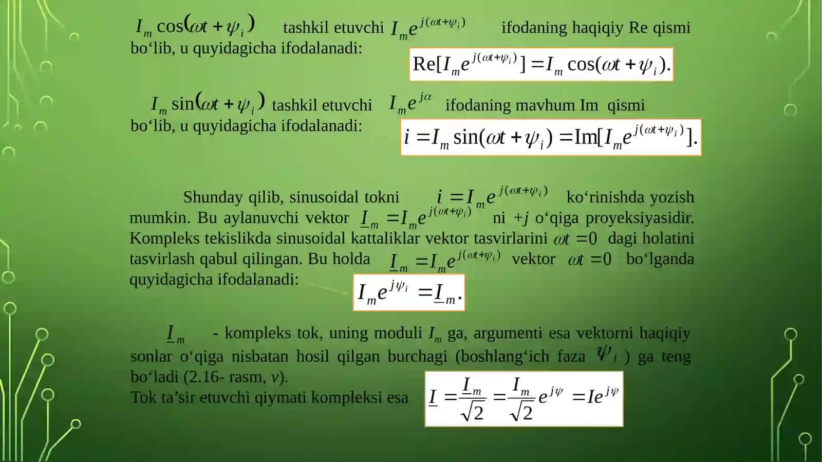 Sinusoidal kattaliklarni kompleks tekislikda tasvirlash 4