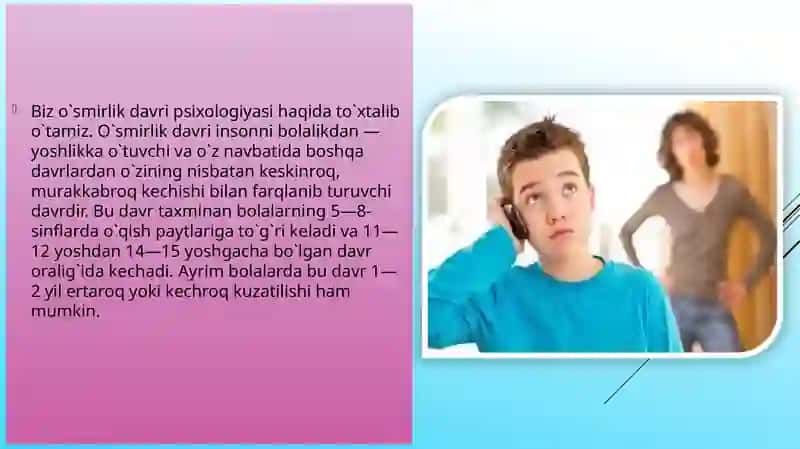 OʻSMIRLIKDAVRIDA PSIXIK RIVOJLANISH 4