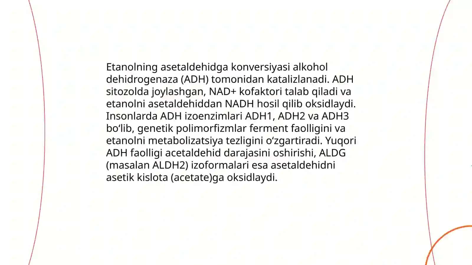 Etanol metabolizmi. ALDG fermentining izoformalari 4