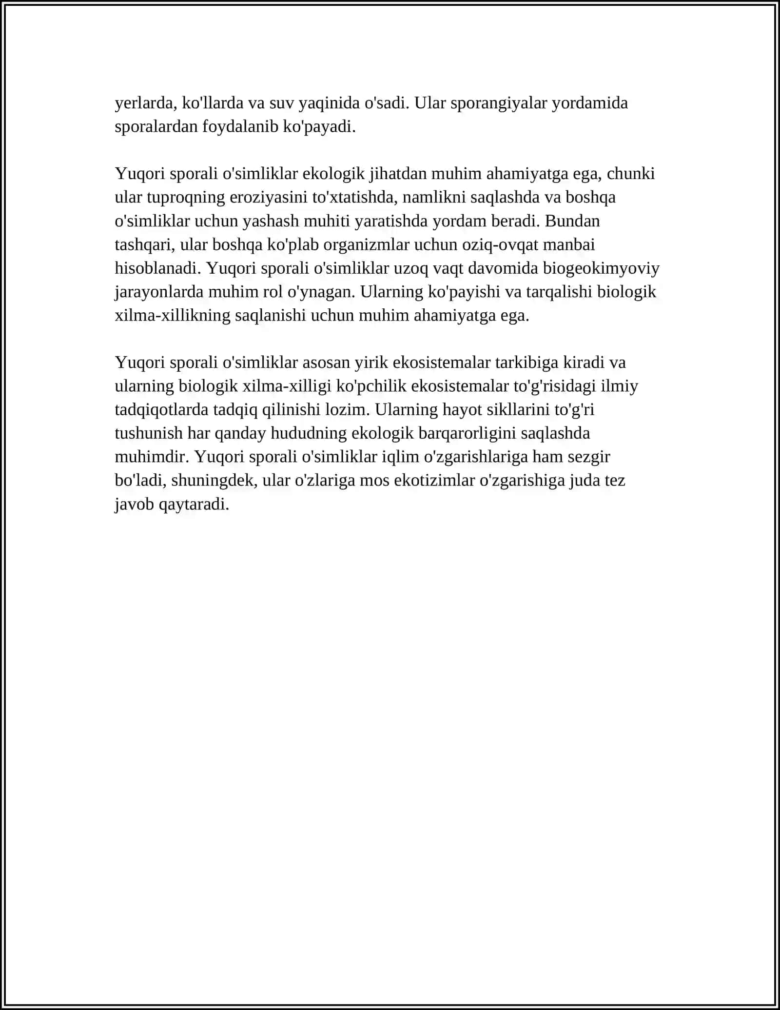 YUKSAK SPORALI O'SIMLIKLARNING TUZILISHI KO‘PAYISHI VA AHAMIYATI 4