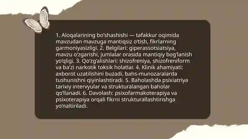 Tafakkurning buzilishi 4