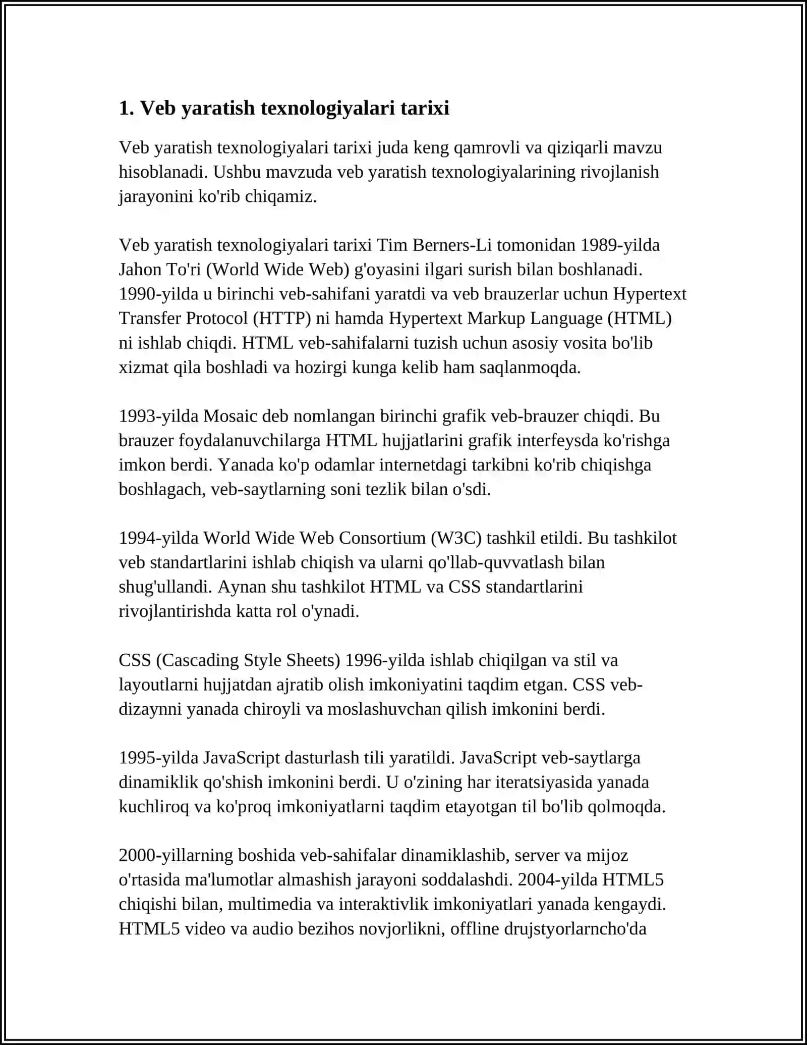 WEB YARATISH TEXNOLOGIYALARI 4