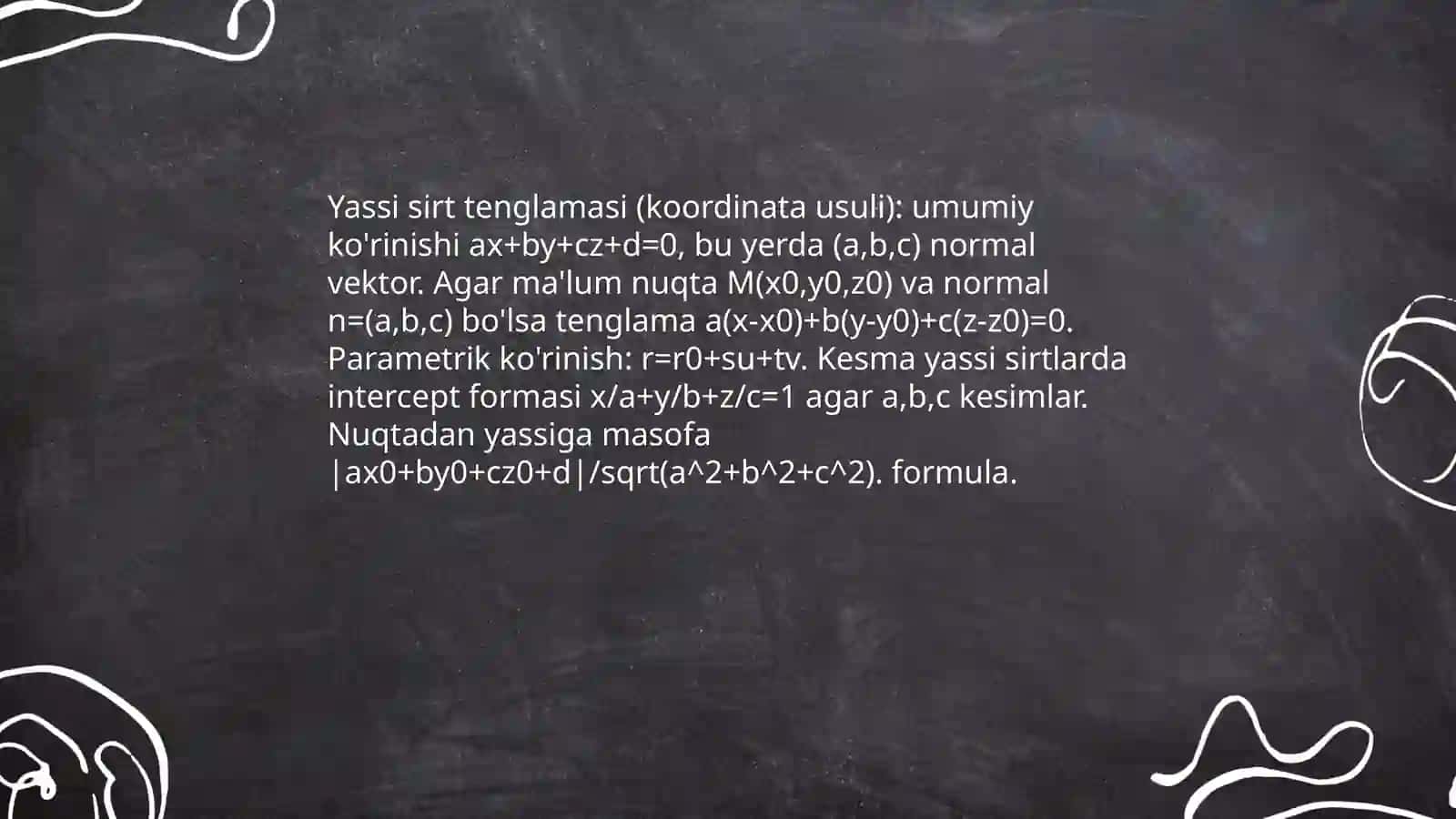 Kesma yassi sirtlar 4