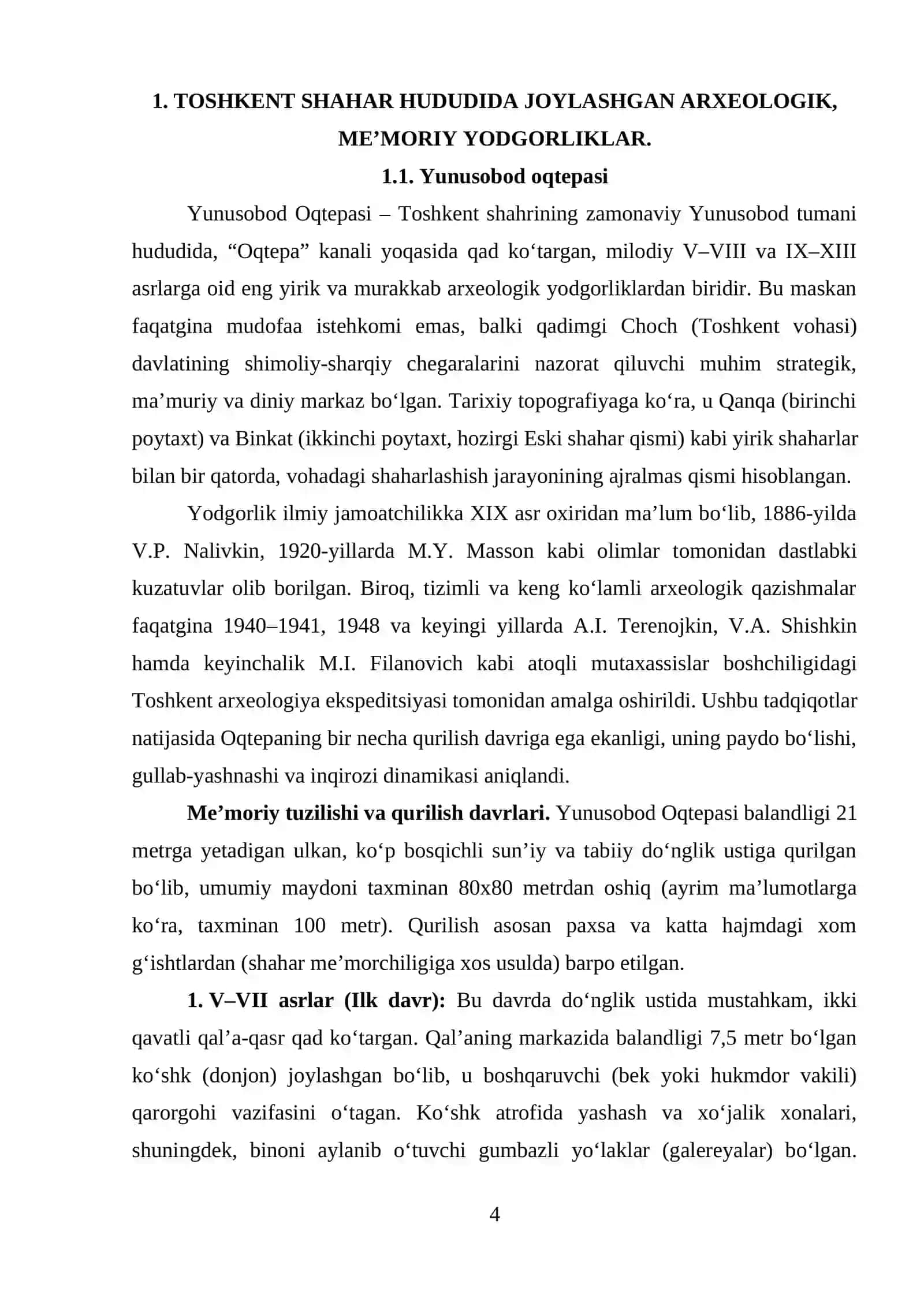 ARXEOLOGIK VA ETNOGRAFIK TANISHUV AMALIYOT HISOBOTI 4