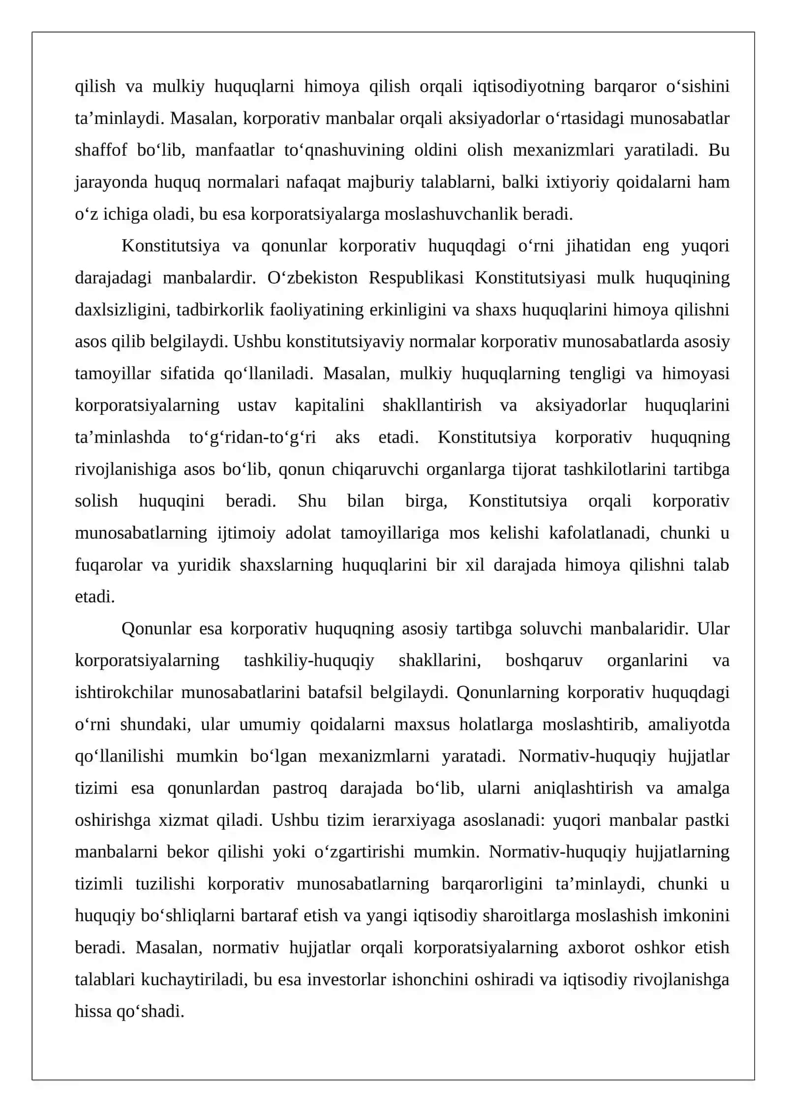 Korporativ huquq manbalari va munosabatlari 4