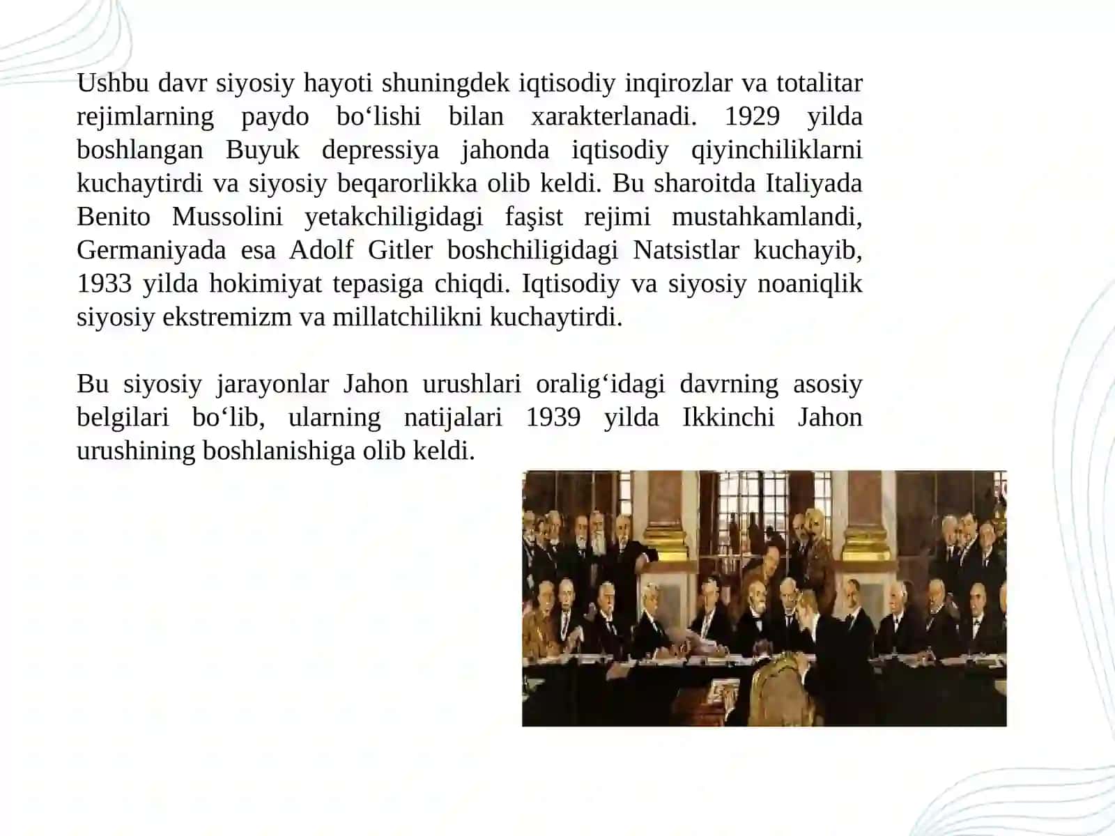 Jahon urushlari oralig’idagi siyosiy hayot 4