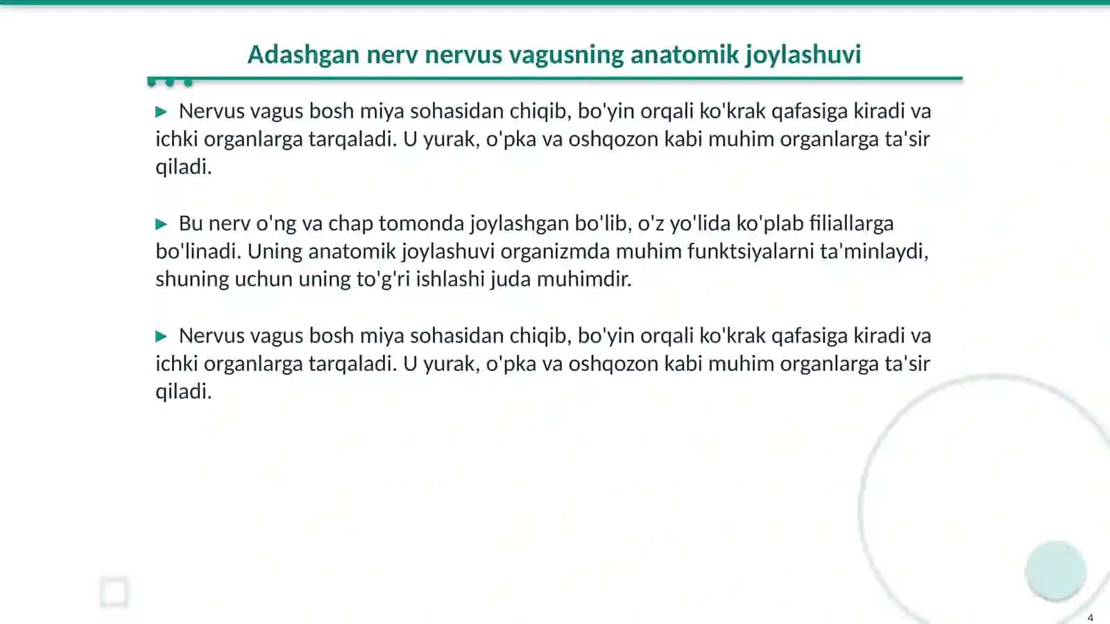 10 juft nerv Adashgan nerv nervus vagus 4