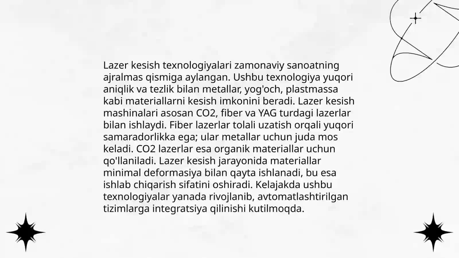 Lazerlarning fan va texnikada qoʻllanilishi 4