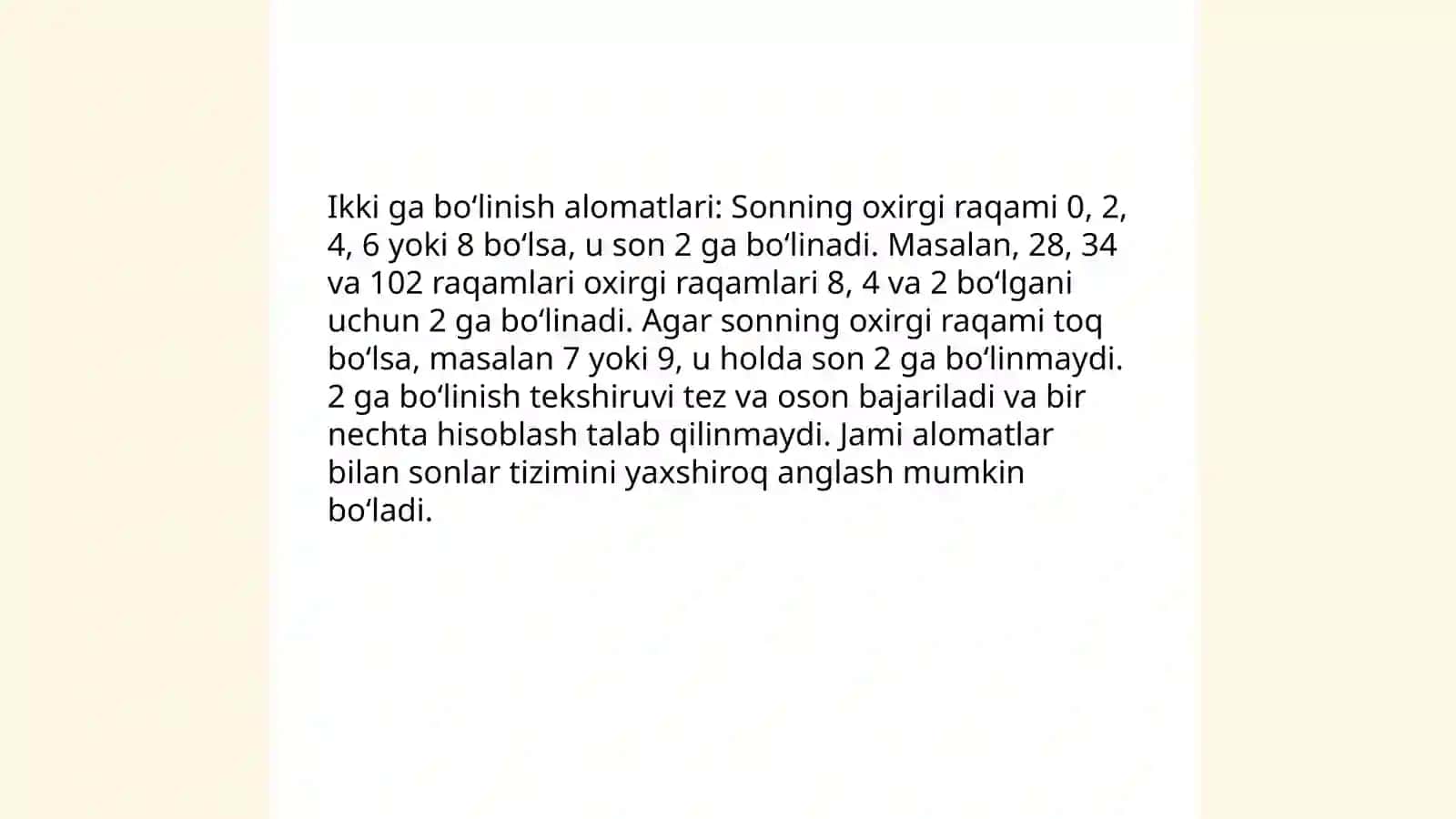 Bo'linish alomatlari 4