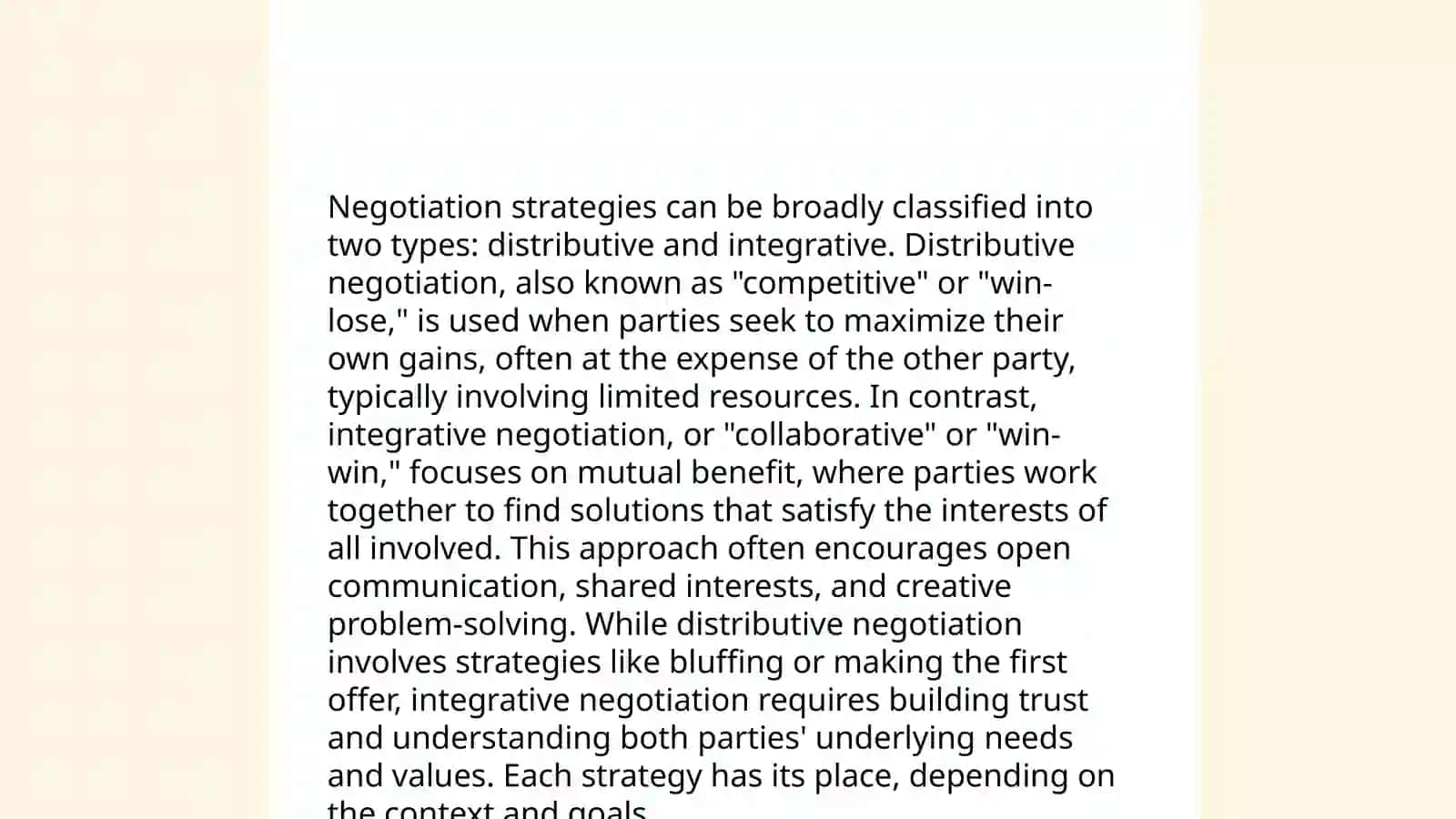 The art of negotiation 4