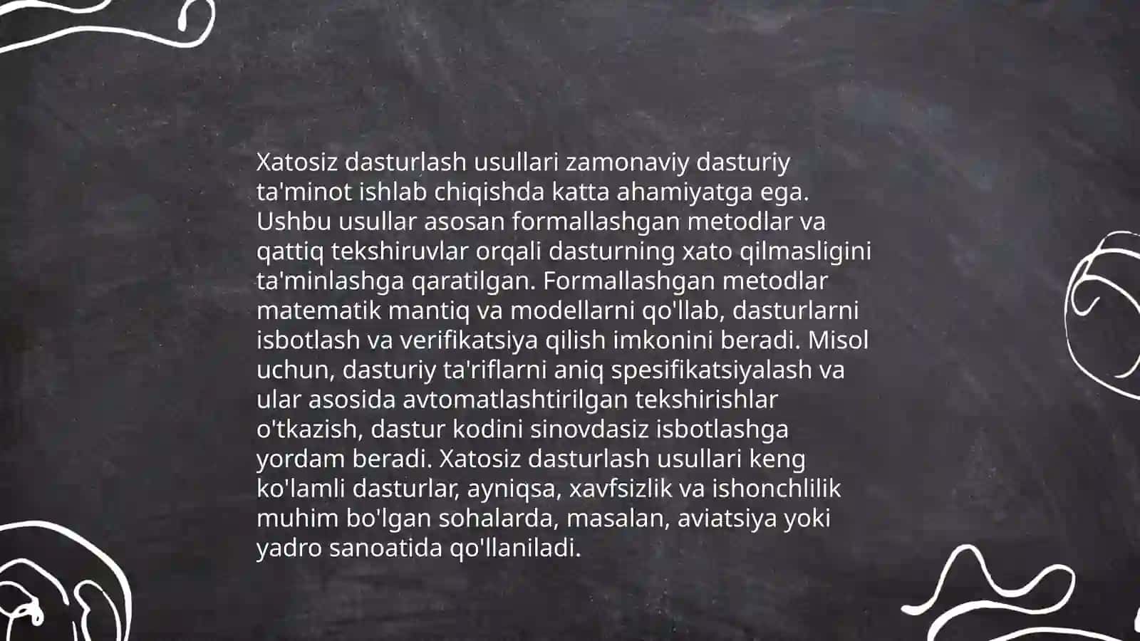 Xatosi yo'q kodlash amaliyotlari 4