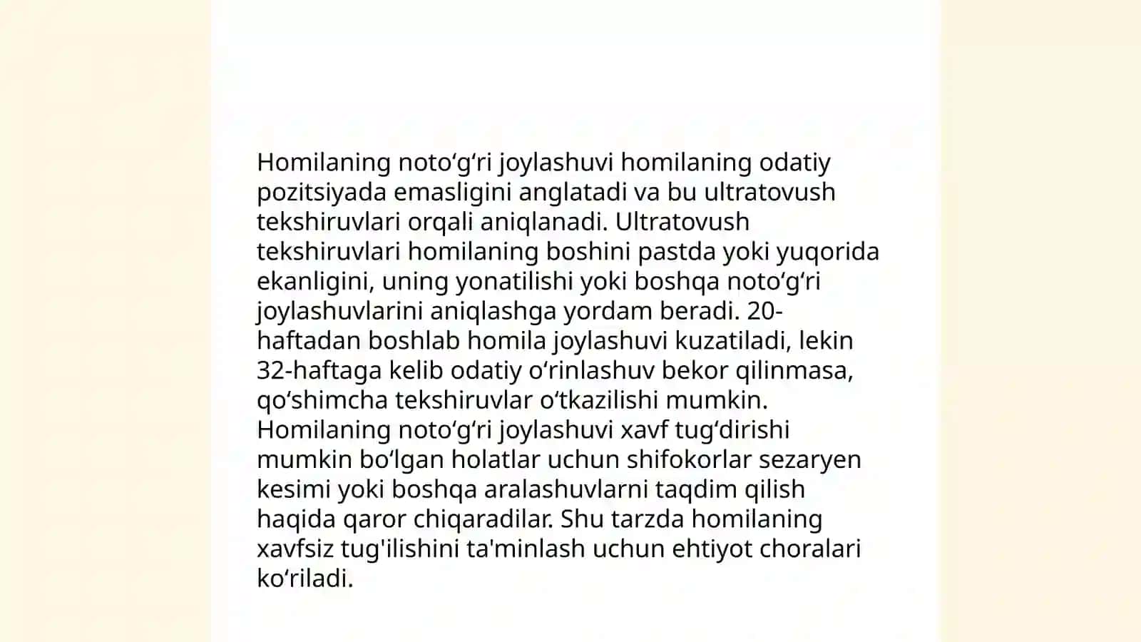 Homilaning notoʻgʻri holati 4