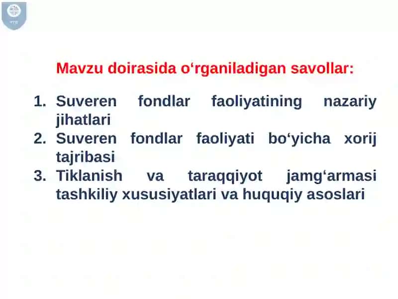 MOLIYA BOZORIDA SUVEREN FONDLAR 4