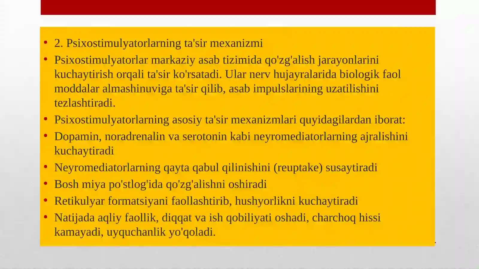 Psixostimulyatorlar va Nootrop vositalar 4