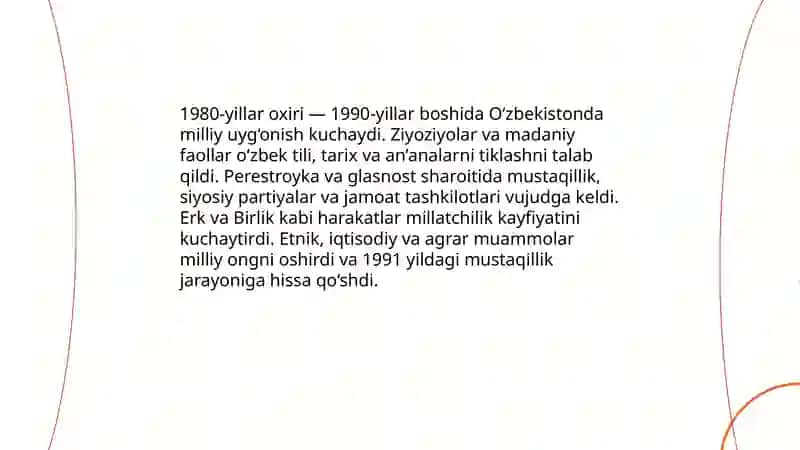 Perestroika va glasnostaning O‘zbekistondagi ta'siri 4