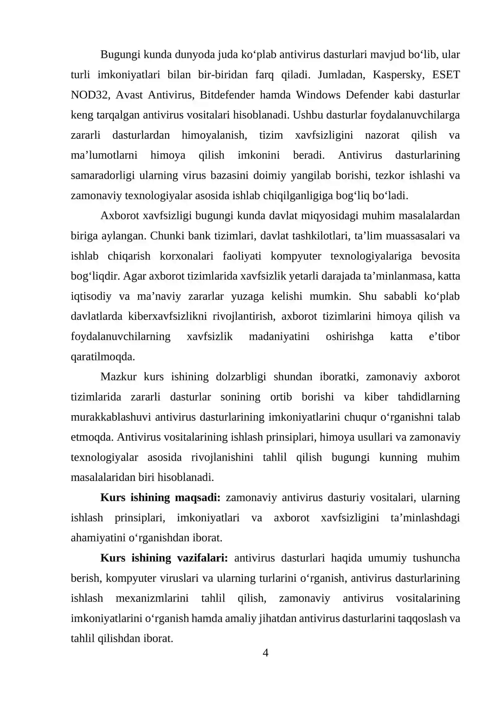 Antivirus dasturiy vositalari va ularning imkoniyatlari 4