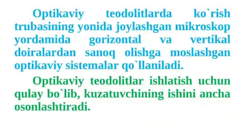 Teodolitlarning tuzilishi va ularni tekshirish 4